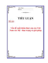 Tiểu luận Vấn đề xuất khẩu thuỷ sản của Việt Nam vào Mỹ –thực trạng và giải pháp