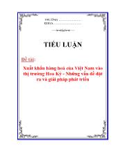 Tiểu luận Xuất khẩu hàng hoá của Việt Nam vào thị trường Hoa Kỳ - Những vấn đề đặt ra và giải pháp phát triển
