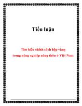 Tìm hiểu chính sách hộp vàng trong nông nghiệp nông thôn ở Việt Nam