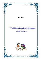 Tình hình sản xuất cây đậu tương ở tỉnh Sơn La