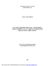 Ứng dụngphơng pháp PCR - Genotyping trong nghiên cứu tác nhân gây bệnh đốm trắng (WSSV) trên tôm sú