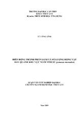 Biến động thành phần loài và số luợng động vật đáy quanh khu vực nuôi tôm sú (penaeus monodon)