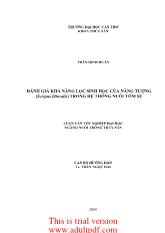 Đánh giá khả năng lọc sinh học của năng tượng (scirpus littoralis) trong hệ thống nuôi tôm sú