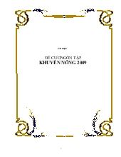 Đề cương ôn tập khuyến nông 2009