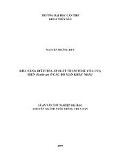 Khả năng điều hòa áp suất thẩm thấu của cua biển (scylla sp) ở các độ mặn khác nhau