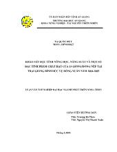 Khảo sát đặc tính nông học, năng suất và một số đặc tính phẩm chất hạt của 13 giống/dòng nếp tại trại giống bình đức vụ đông xuân năm 2004-2005