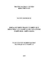 Khảo sát hiện trạng và hiệu quả khai thác của nghề lưới cào gần bờ ở Kiên Hải – Kiên Giang