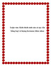 Kích thích sinh sản cá sặc rằn bằng loại và lượng hormone khác nhau