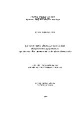 Kỹ thuật sinh sản nhân tạo cá tra (pangasi anodon hypophthalmus) tại trung tâm giống thủy sản tỉnh Đồng Tháp