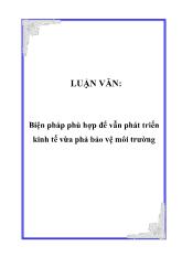 Luận văn Biện pháp phù hợp để vẫn phát triển kinh tế vừa phả bảo vệ môi trường