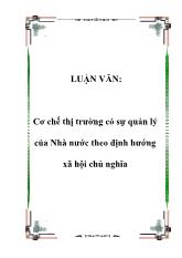 Luận văn Cơ chế thị trường có sự quản lý của Nhà nước theo định hướng xã hội chủ nghĩa