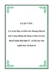 Luận văn Cơ sở hạ tầng và kiến trúc thượng tầng là một trong những nội dung cơ bản của học thuyết hình thái kinh tế - Xã hội của chủ nghĩa duy vật lịch sử