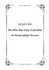 Luận văn Đặc điểm, thực trạng và giải pháp cho Doanh nghiệp Nhà nước