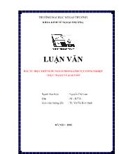 Luận văn Đầu tư trực tiếp nước ngoài trong lĩnh vực công nghiệp -Thực trạng và giải pháp