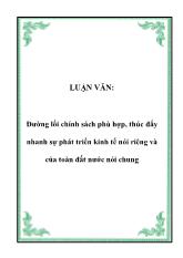 Luận văn Đường lối chính sách phù hợp, thúc đẩy nhanh sự phát triển kinh tế nói riêng và của toàn đất nước nói chung