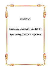 Luận văn Giải pháp phát triển nền kinh tế thị trường định hướng Xã hội chủ nghĩa ở Việt Nam