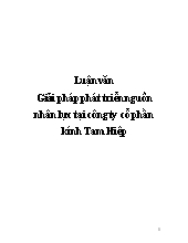 Luận văn Giải pháp phát triển nguồn nhân lực tại công ty cổ phần kính Tam Hiệp