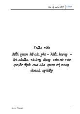 Luận văn Mối quan hệ chi phí–khối lượng–lợi nhuận và ứng dụng của nó vào quyết định của nhà quản trị trong doanh nghiệp