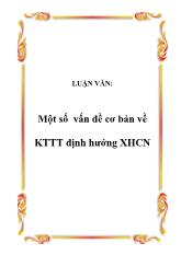 Luận văn Một số vấn đề cơ bản về Kinh tế thị trường định hướng Xã hội chủ nghĩa