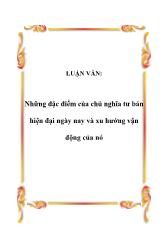 Luận văn Những đặc điểm của chủ nghĩa tư bản hiện đại ngày nay và xu hướng vận động của nó