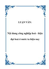 Luận văn Nội dung công nghiệp hoá - Hiện đại hoá ở nước ta hiện nay