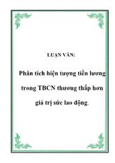 Luận văn Phân tích hiện tượng tiền lương trong Tư bản chủ nghĩa thương thấp hơn giá trị sức lao động