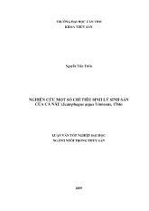 Nghiên cứu một số chỉ tiêu sinh lý sinh sản của cá nâu (scatophagus arguslinnaeus, 1766)