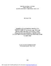 Nghiên cứu sự kháng thuốc của nhóm vi khuẩn aeromonasspp, vibrio spp trong môi trường ao nuôi cá tra (pangasianodon hypophthalmus )thâm canh ở Cần Thơ và vùng nước lợ tỉnh Trà Vinh và Bến Tre