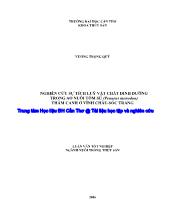 Nghiên cứu sự tích luỹ vật chất dinh dỡng trong ao nuôi tôm sú (penaeus monodon) thâm canh ở Vĩnh Châu-Sóc Trăng