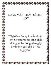 Nghiên cứu xạ khuẩn thuộc chi Streptomyces sinh chất kháng sinh chống nấm gây bệnh trên cây chè ở Thái Nguyên