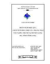 Phân tích hiệu quả chăn nuôi heo thịt của trang trại Tân Nghĩa Thành tại huyện Long Hồ, tỉnh Vĩnh Long