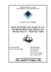 Phân tích hiệu quả kinh tế của mô hình trồng đậu phộng tại huyện Trà Cú - Tỉnh Trà Vinh
