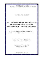Phát triển sản phẩm dịch vụngân hàng tại ngân hàng nông nghiệp và phát triển nông thôn tỉnh Ninh Thuận