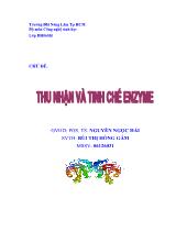 Thu nhận và tinh chế Enzyme