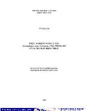 Thực nghiệm nuôi cá nâu (scatophagus argus linnaeus, 1766) trong bể ở các độ mặn khác nhau