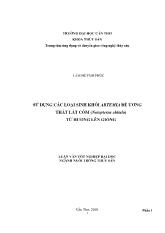 Ử dụng các loại sinh khối artemia để ương cá thát lát còm(notopterus chitala) từ hương lên giống