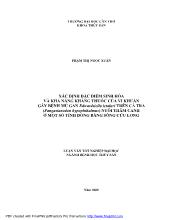 Xác định đặc điểm sinh hóa và khả năng kháng thuốc của vi khuẩn gây bệnh mủ gan edwardsiella ictaluritrên cá tra (pangasianodon hypophthalmus) nuôi thâm canh ở một số tỉnh đồng bằng Sông Cửu Long
