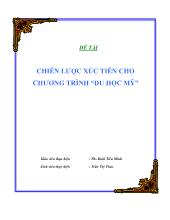 Chiến lược xúc tiến cho chương trình du học Mỹ