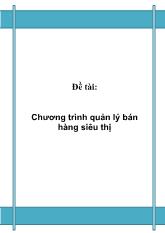 Chương trình quản lý bán hàng siêu thị