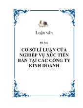 Cơ sở lí luận của nghiệp vụ xúc tiến bán tại các công ty kinh doanh