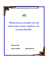Đầu tư nâng cao năng lực sản xuất kinh doanh ở công ty cổ phần tư vấn xây dựng Sông Đà