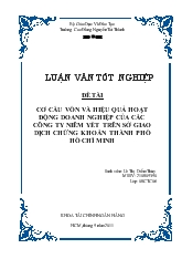 Đề tài Cơ cấu vốn và hiệu quả hoạt động doanh nghiệp của các công ty niêm yết trên sở giao dịch chứng khoán thành phố Hồ Chí Minh
