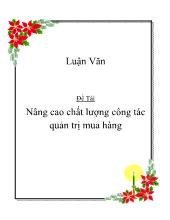 Đề tài Nâng cao chất lượng công tác quản trị mua hàng (1)