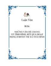 Đề tài Những vấn đề chung về tình hình, kết quả hoạt động ở Bảo hiểm xã hội thị xã Thái Bình