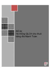 Hệ thống Quản Lý Cửa Hàng cho thuê băng đĩa Mạnh Toàn