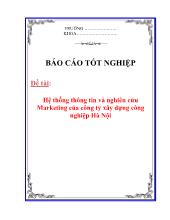 Hệ thống thông tin và nghiên cứu Marketing của công ty xây dựng công nghiệp Hà Nội