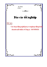 Luận văn Các hoạt động nghiệp vụ trong hoạt động kinh doanh xuất khẩu ở Công ty DONIMEX