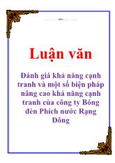 Luận văn Đánh giá khả năng cạnh tranh và một số biện pháp nâng cao khả năng cạnh tranh của công ty Bóng đèn Phích nước Rạng Đôn