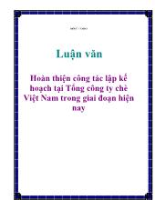 Luận văn Hoàn thiện công tác lập kế hoạch tại Tổng công ty chè Việt Nam trong giai đoạn hiện nay