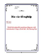 Luận văn Một số biện pháp đẩy mạnh hoạt động sản xuất kinh doanh ở Công ty Hoá Chất - Bộ Thương Mại